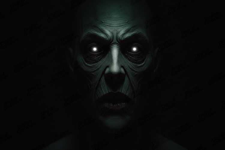 Dark Creepy Horror Face Artwork for Scary Design Projects