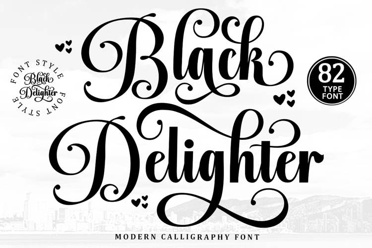 Black Delighter - Family Font In 82 Type