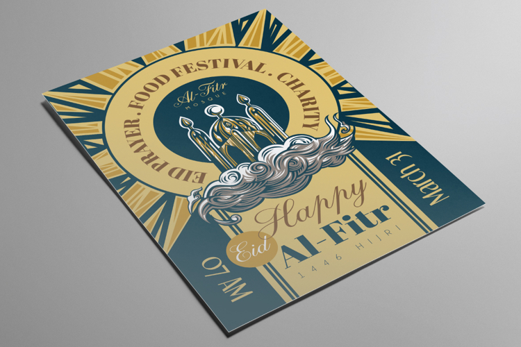 Eid Al-Fitr Illustrated Flyer