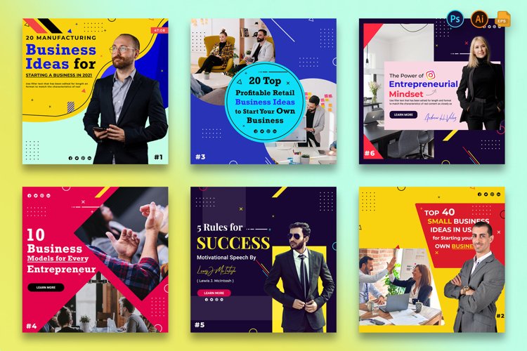 Business Social Media Instagram Posts Template