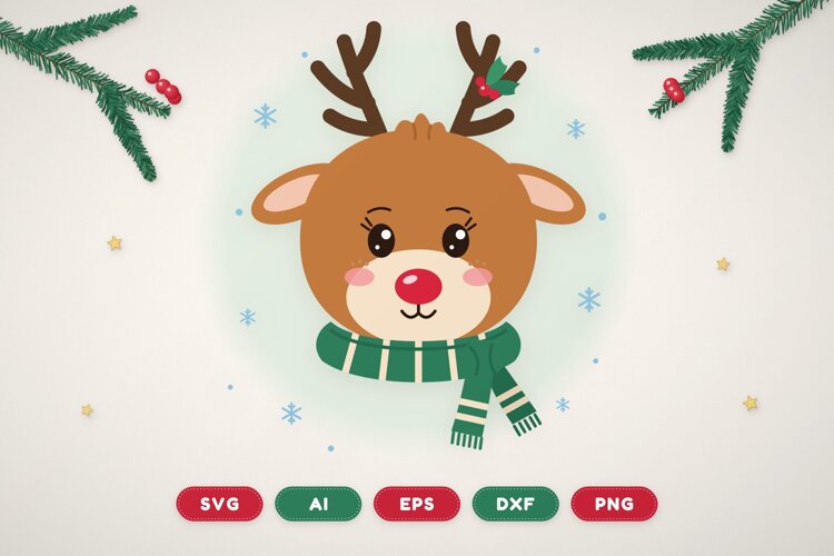 Christmas Reindeer SVG example image 1