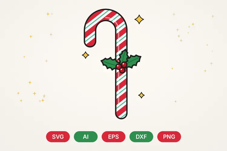 Christmas Candy Cane SVG