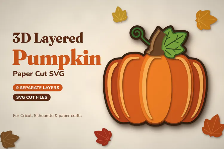 3D Layered Pumpkin SVG