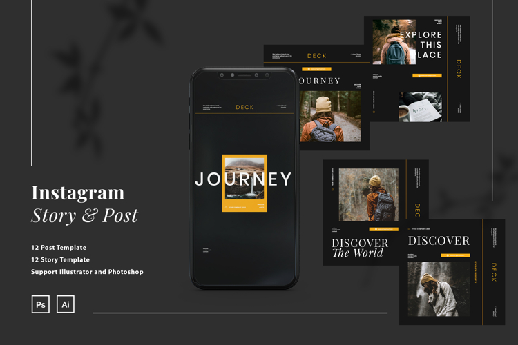 Backpacker Instagram Post   Story Template