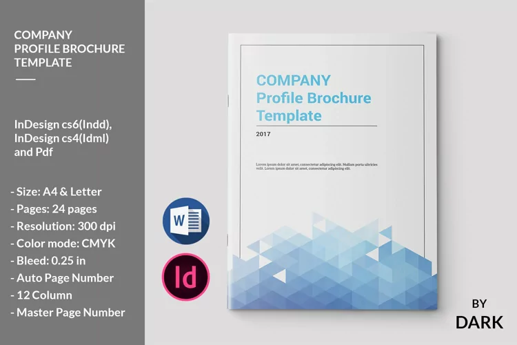 Company Profile Brochure, Word and Indesign Template