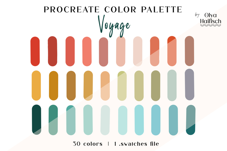 Bright Procreate Palette. Cute Retro Color Swatches