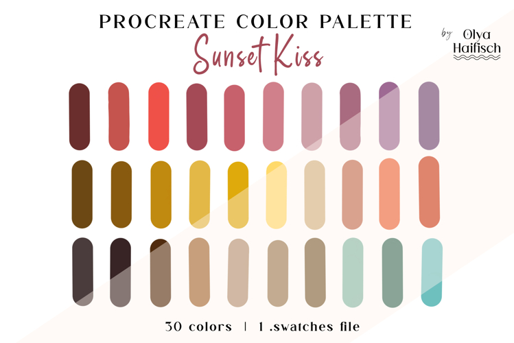 Natural Procreate Color Palette. Vintage Color Swatches