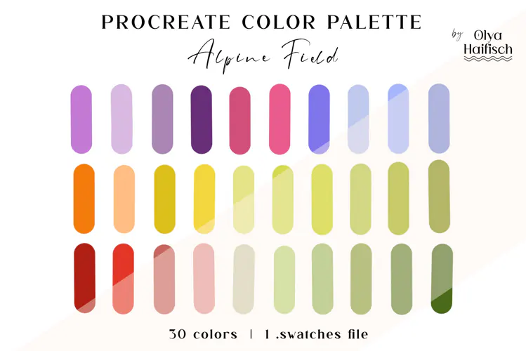 Bright Procreate Palette. Floral Procreate Color Swatches