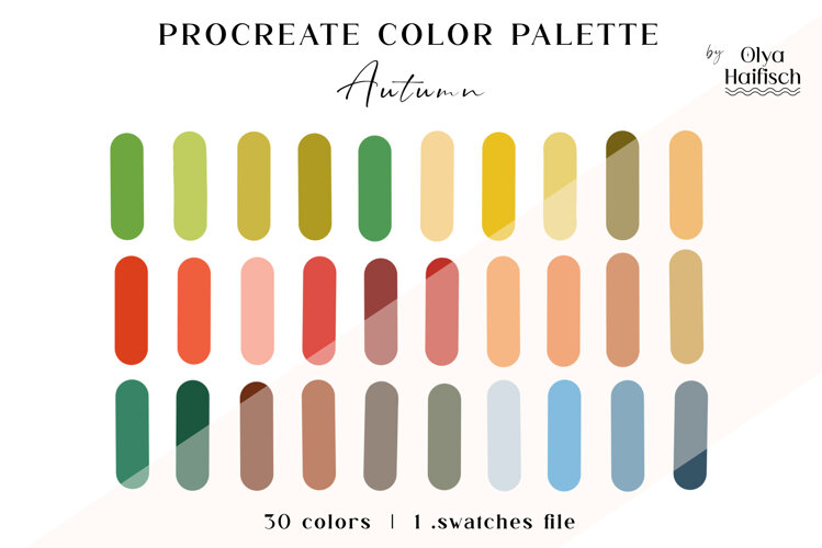 Bright Autumn Procreate Palette. Fall Season Color Swatches example image 1