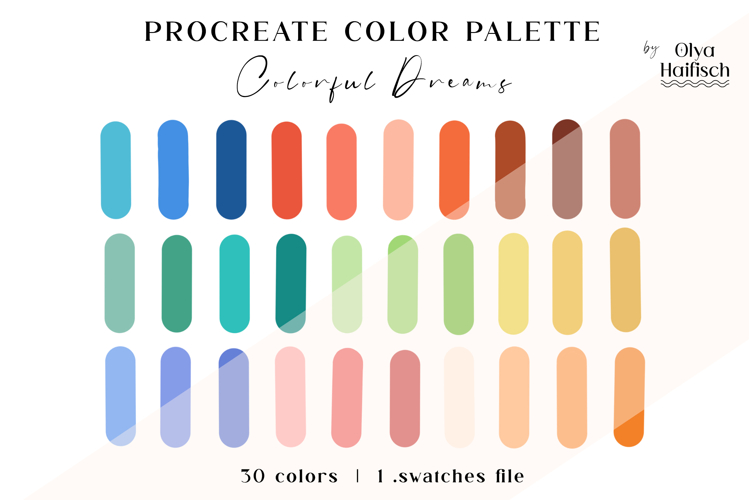 Colorful Procreate Palette. Cute Bright Color Swatches