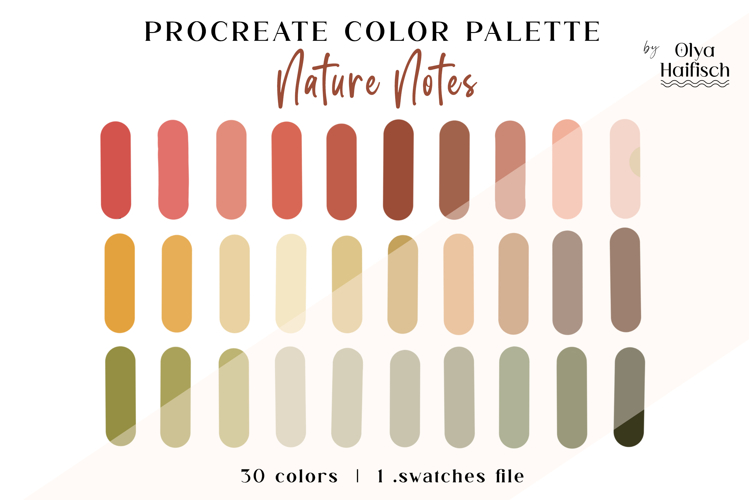 Soft Boho Procreate Palette. Muted Nature Color Swatches