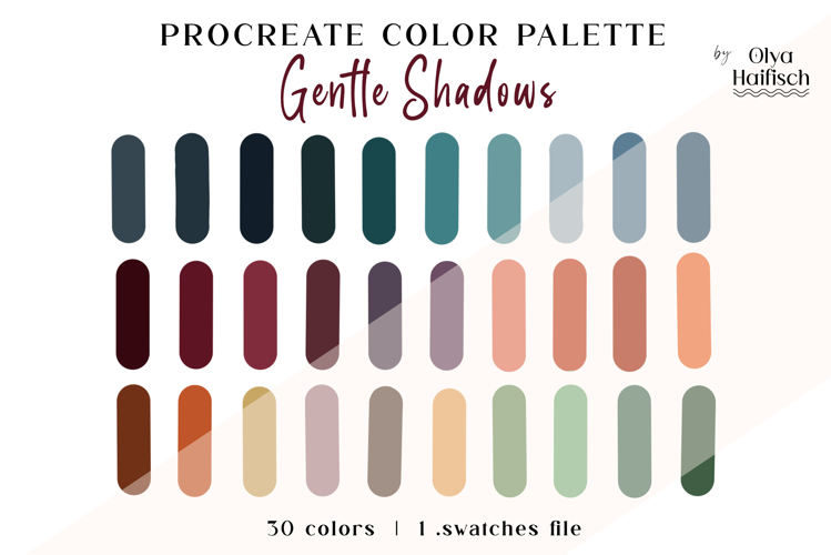 Dark Procreate Palette. Deep Gloomy Procreate Swatches