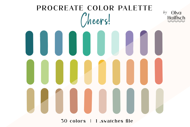 Festive Procreate Palette. Cute Light Color Swatches