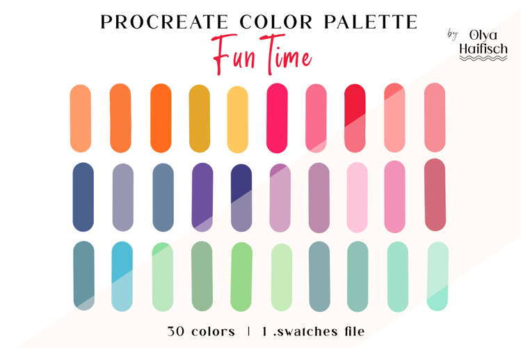 Vibrant Procreate Palette. Bright Fun Color Swatches