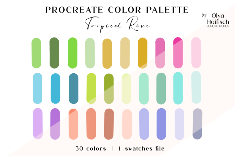 Bright Procreate Palette. Cheerful Summer Color Swatches