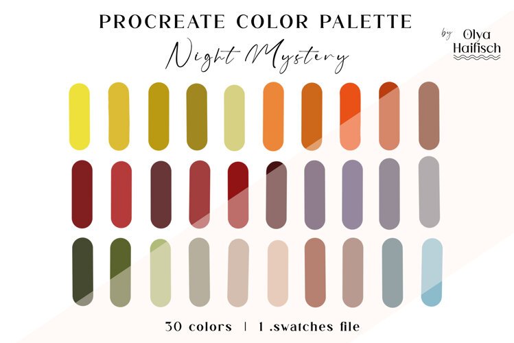 Vintage Procreate Palette. Rich Mysterious Color Swatches example image 1