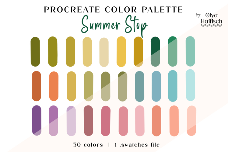 Procreate Color Palette. Versatile Bright Color Swatches