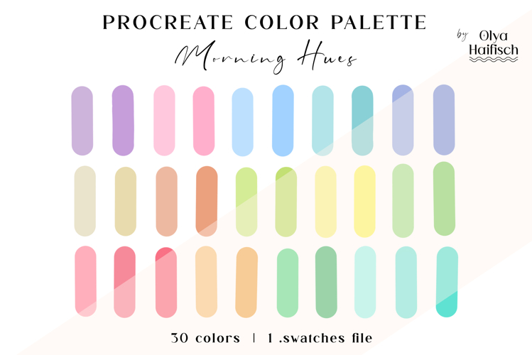 Soft Procreate Palette. Cute Pastel Color Swatches