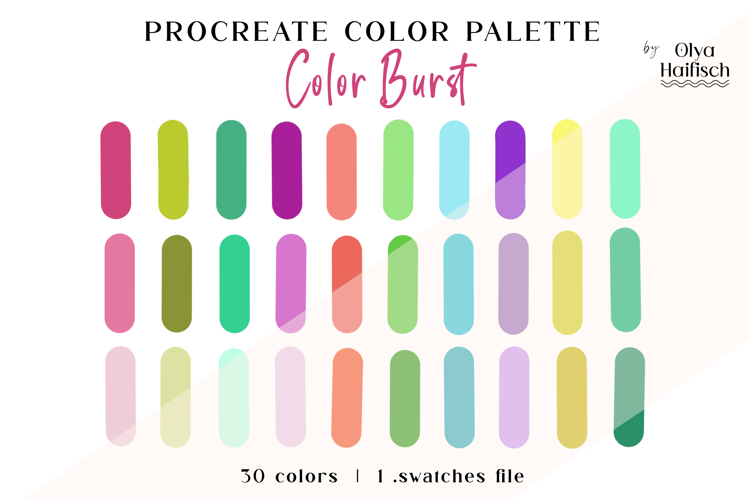 Neon Procreate Palette. Color Burst Procreate Swatches