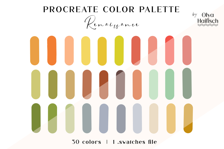 Autumn Procreate Palette. Bright Light Color Swatches