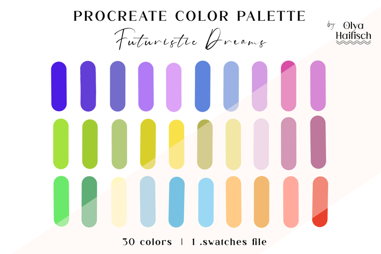 Vibrant Procreate Palette. Neon Playful Color Swatches