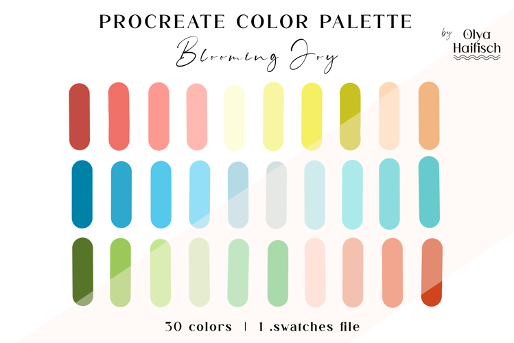 Summer Procreate Palette. Bright and Light Color Swatches