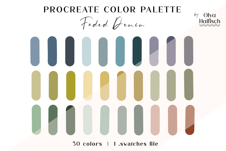 Muted Procreate Palette. Dusty Vintage Color Swatches