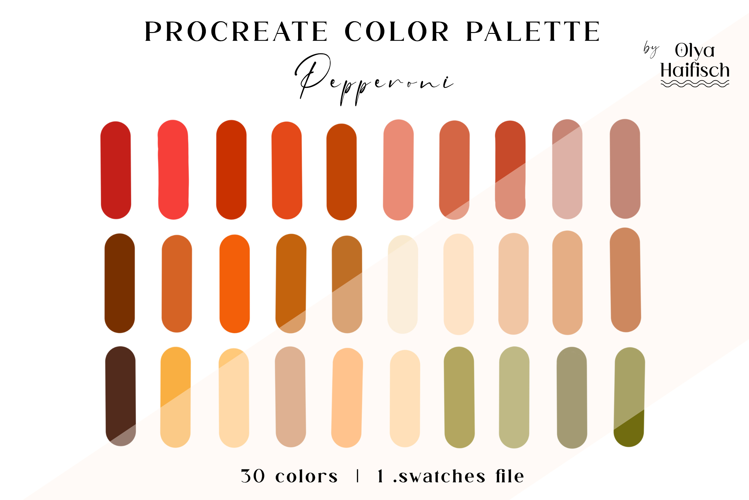Autumn Procreate Palette. Cozy Natural Color Swatches