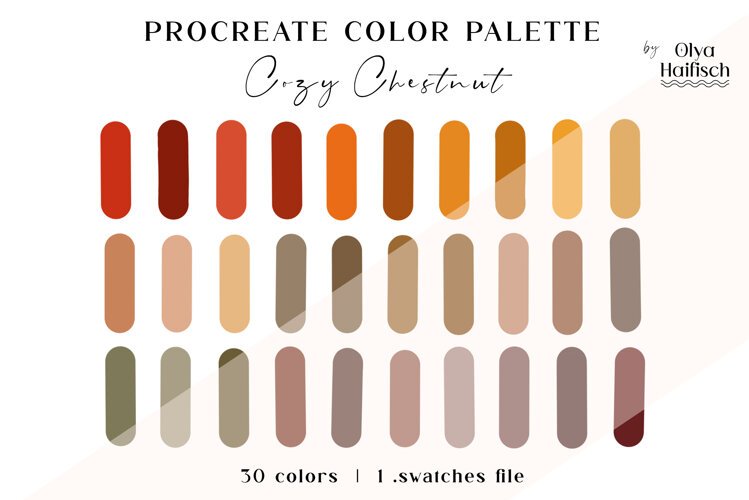 Cozy Autumn Procreate Palette. Earthy Brown Color Swatches example image 1