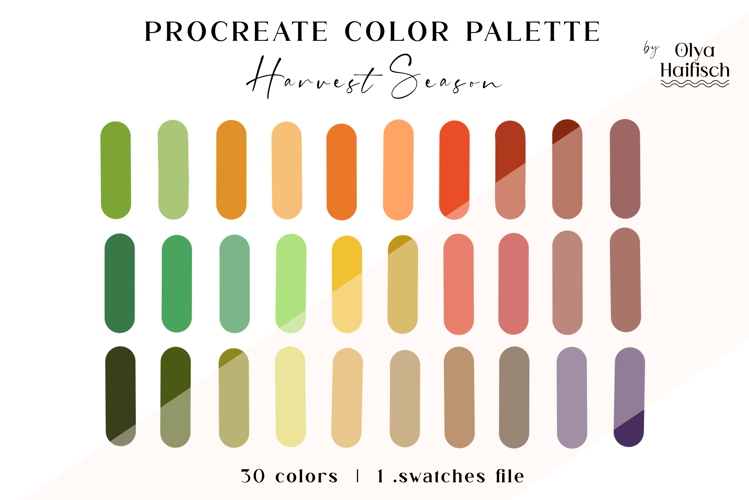 Autumn Procreate Palette. Colorful Fall Swatches