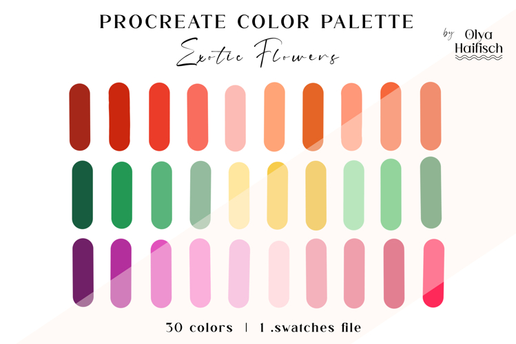 Summer Procreate Palette. Bright and Vibrant Color Swatches