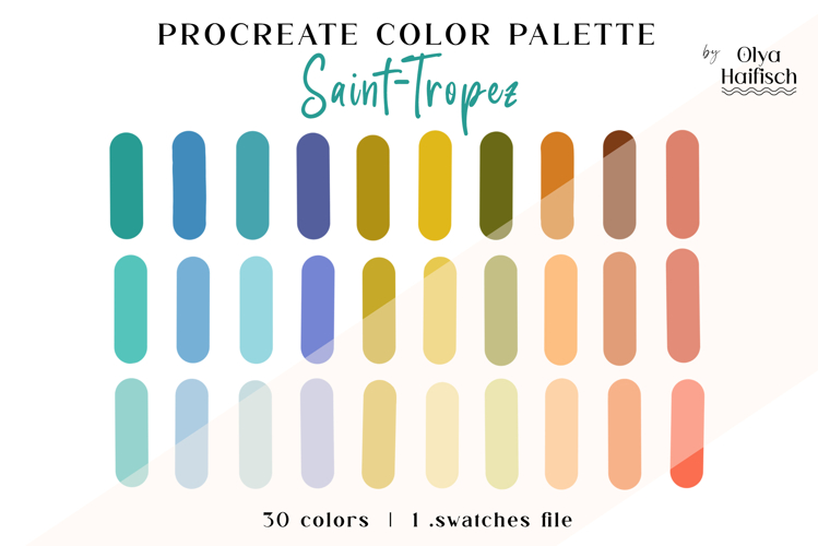 Summer Sea Procreate Palette. Cute Bright Color Swatches