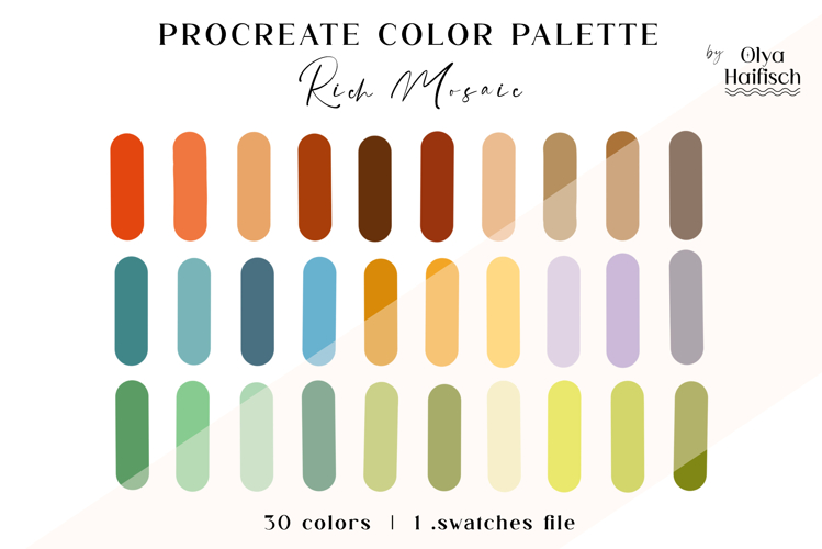 Autumn Procreate Palette. Bright Natural Color Swatches