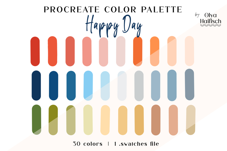 Bright Procreate Color Palette. Cheerful Color Swatches