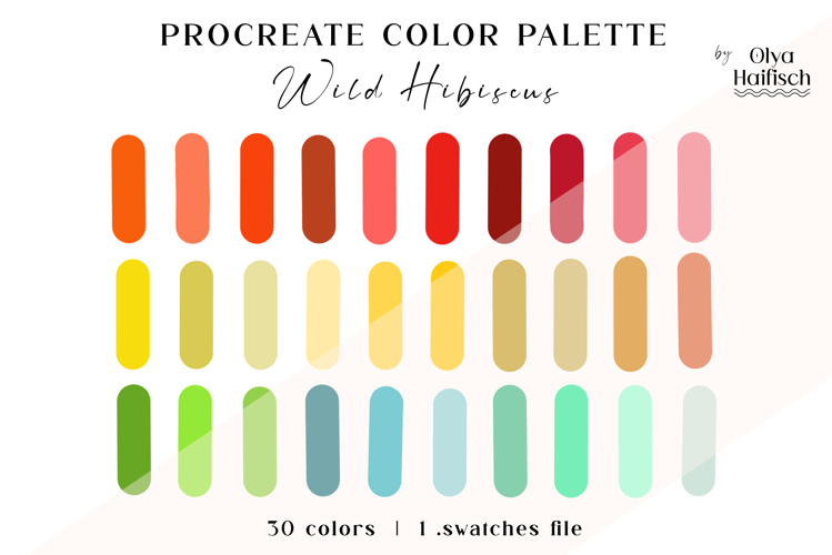 Vibrant Procreate Palette. Bright Summer Color Swatches