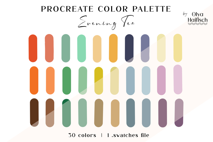 Modern Procreate Palette. Bright Natural Color Swatches