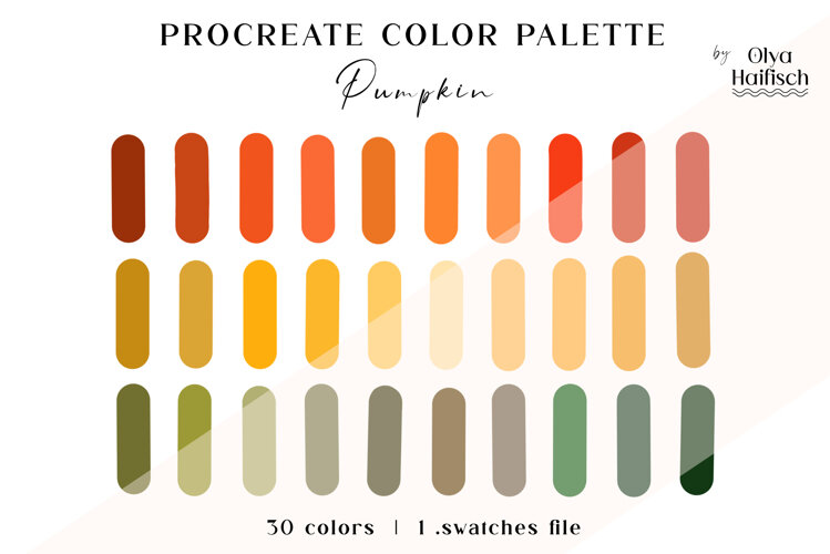 Autumn Procreate Palette. Orange Pumpkin Color Swatches example image 1