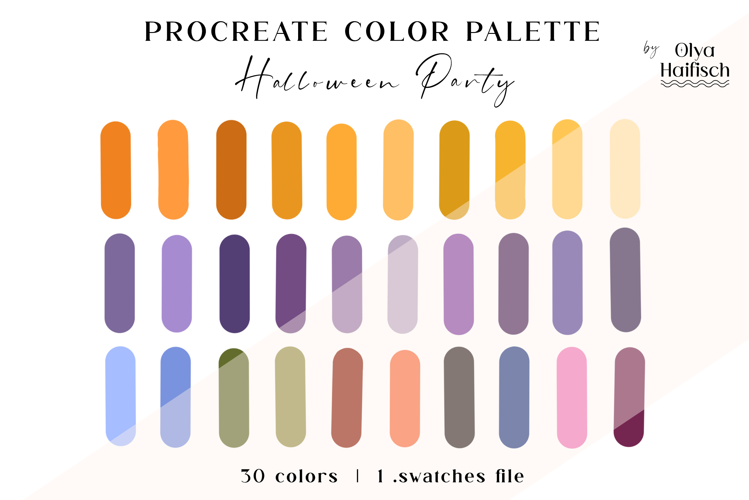 Halloween Procreate Palette. Spooky Season Color Swatches
