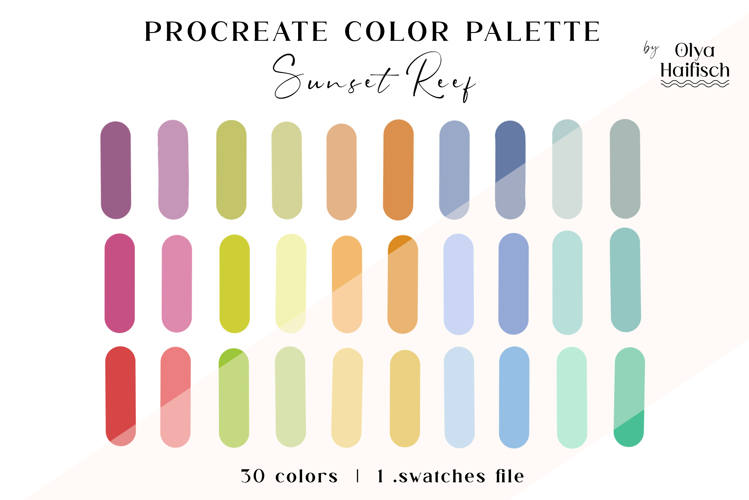 Colorful Summer Procreate Palette. Cheerful Color Swatches
