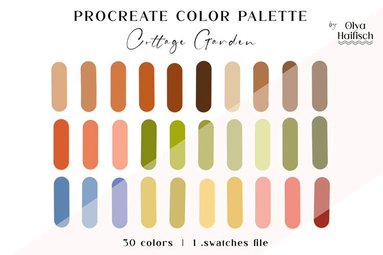 Cozy Procreate Palette. Cottagecore Color Swatches
