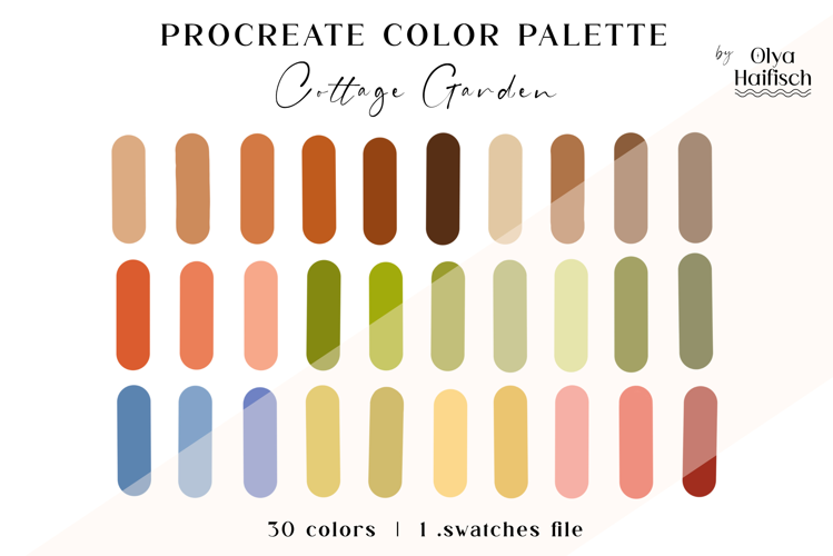 Cozy Procreate Palette. Cottagecore Color Swatches