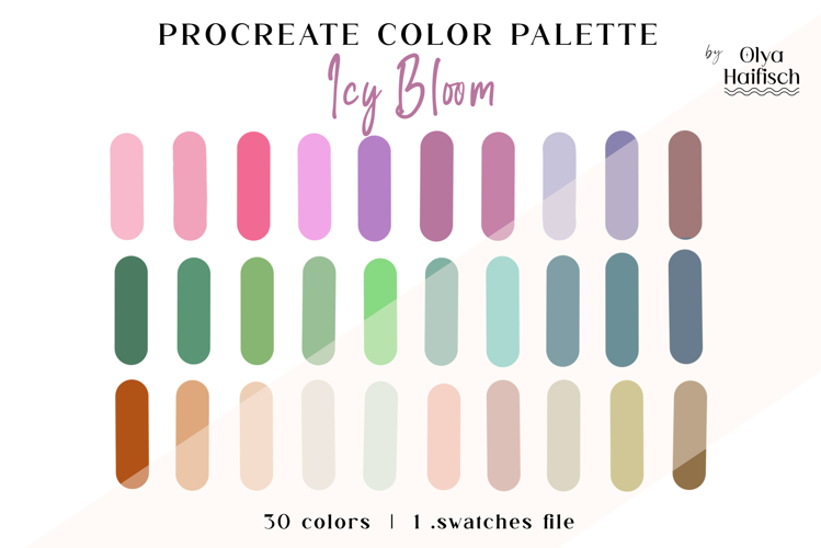 Cute Procreate Palette. Modern Cool Colors Swatches