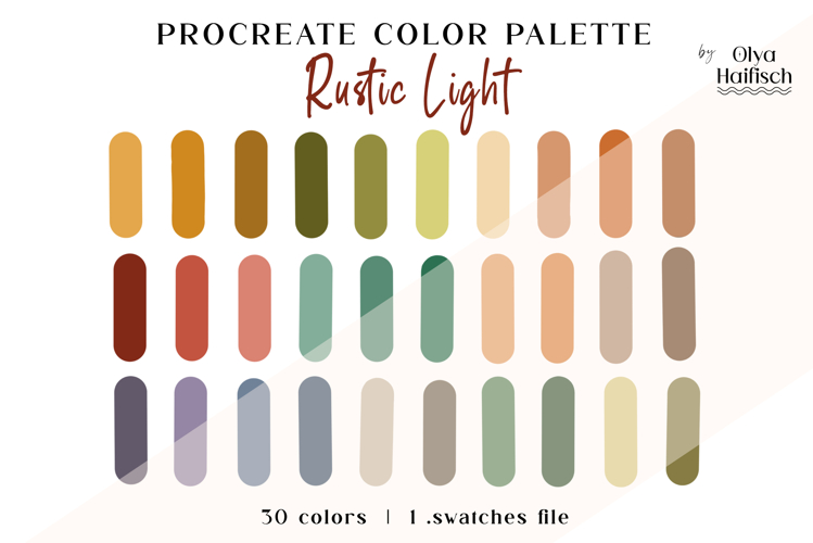 Soft Rustic Procreate Palette. Muted Nature Color Swatches