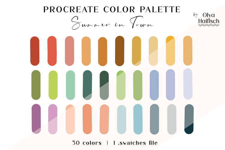 Bright Procreate Palette. Vintage Procreate Color Swatches