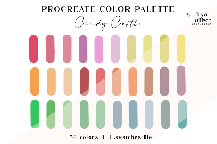 Cute Procreate Palette. Bright Sweet Color Swatches example image 1