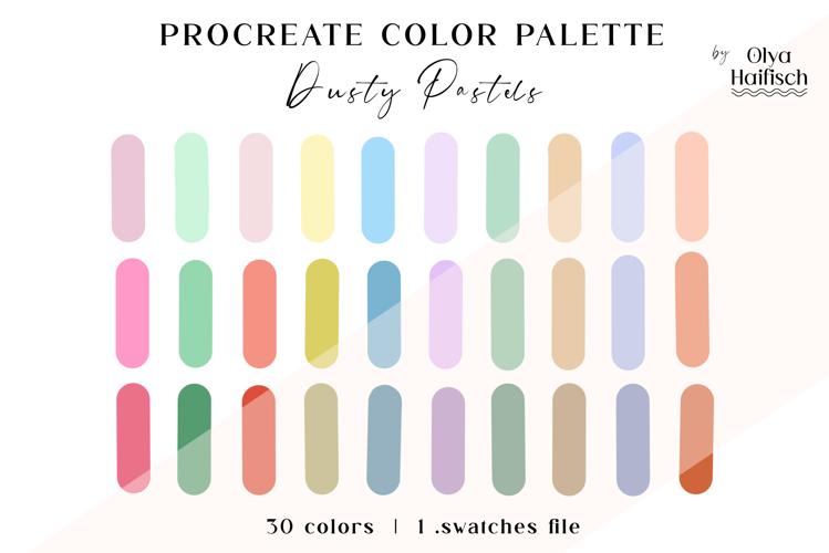 Cute Light Procreate Palette. Soft Airy Color Swatches