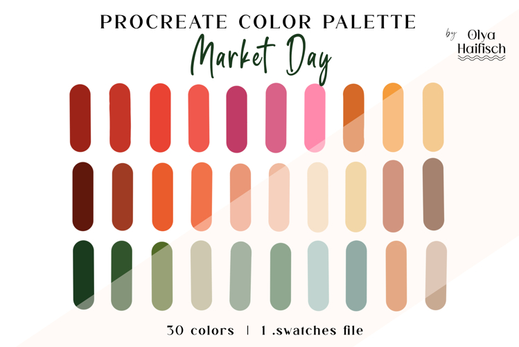 Bright Procreate Palette. Festive Color Swatches