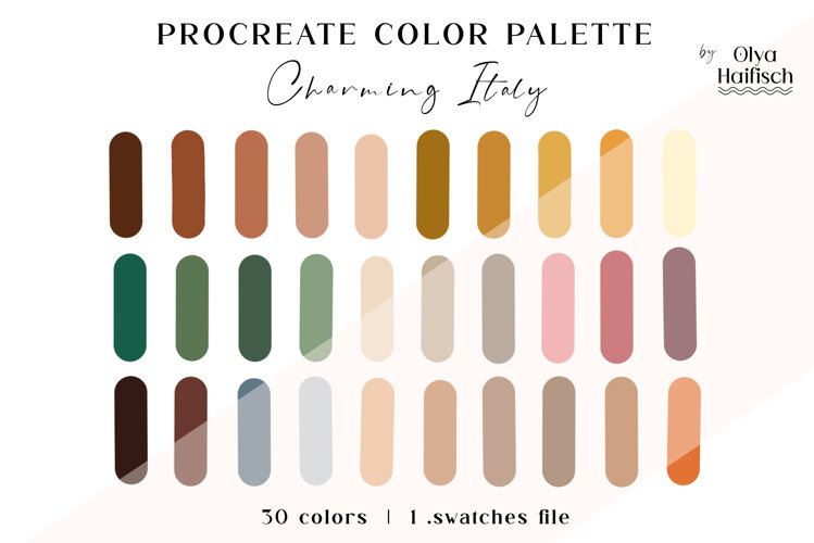 Muted Procreate Palette. Cozy Color Swatches for Procreate example image 1