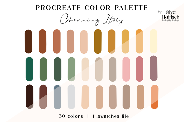 Muted Procreate Palette. Cozy Color Swatches for Procreate