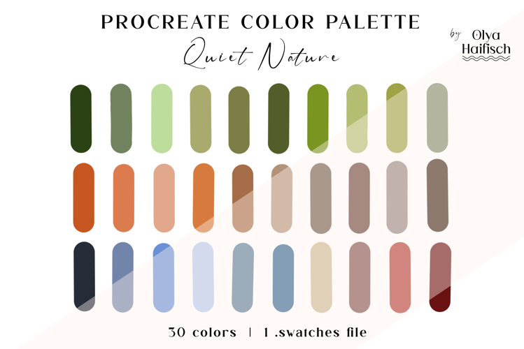 Natural Colors Procreate Palette. Forest Color Swatches